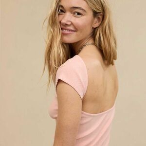Aerie Open Back Ribbed Top